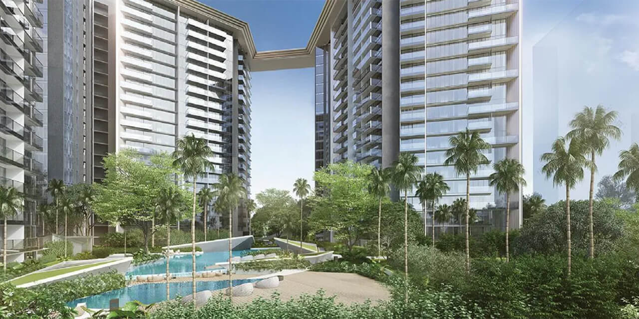 Amber Park Condo Facade (View from Swimming Pool)